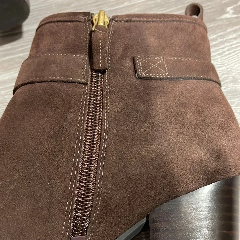 Franco Sarto L Delancy Suede Ankle Bootie Dark Java 9